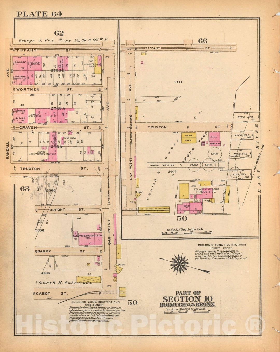 Historic Map : Borough of The Bronx, Sections 9-13, The Bronx 1928 Plate 064 , Vintage Wall Art