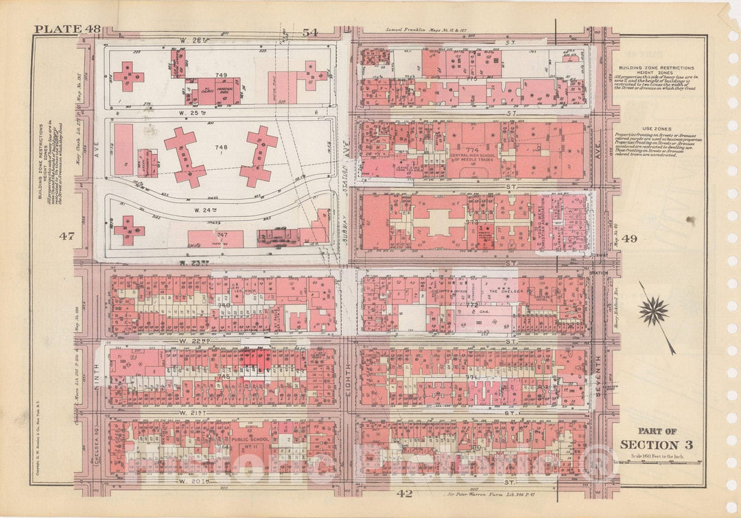 Historic Map : Manhattan Land Book 1955 - Updated Through Nov 7th, New York City 1975 Plate 048 , Vintage Wall Art