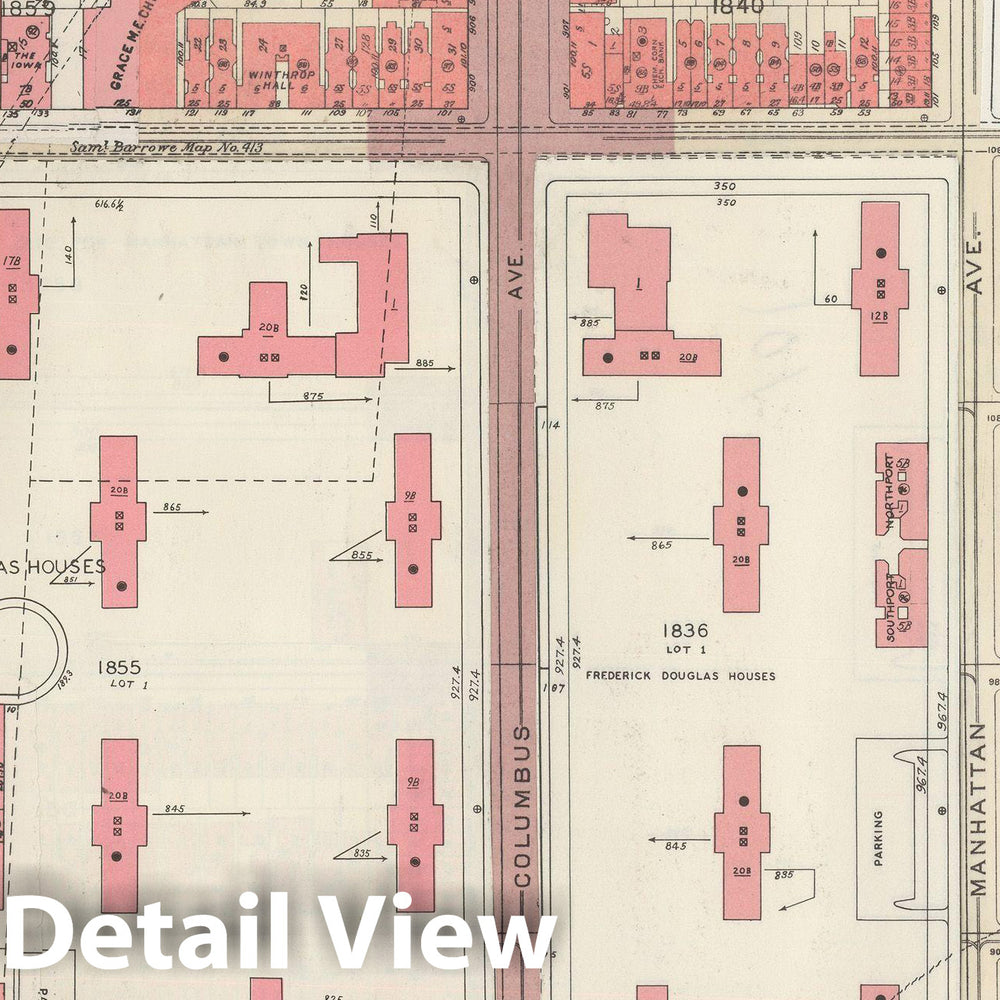 Historic Map : Manhattan Land Book 1955 - Updated Through Nov 7th, New York City 1975 Plate 101 , Vintage Wall Art