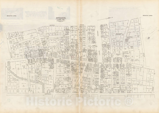 Historic Map : New England States Ed., Brockton 1946 , Nirenstein's National Preferred Real Estate Locations of Business Properties , Vintage Wall Art