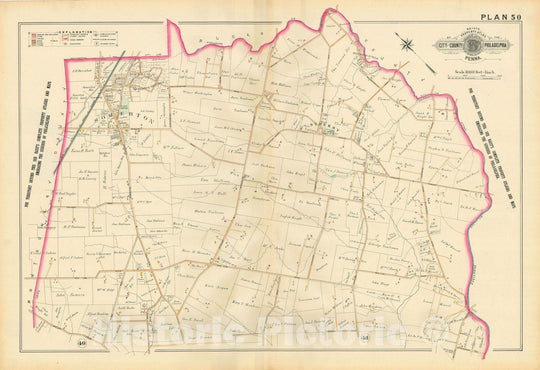 Historic Map : Baist's Property Atlas of Philadelphia, Philadelphia 1895 Plate 050 , Vintage Wall Art