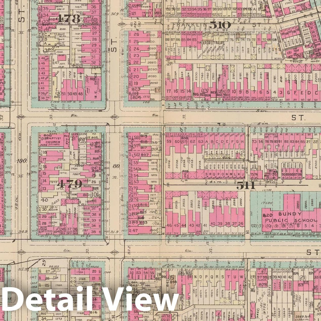 Historic Map : Atlas of Washington D.C. Volume 1 (Inner NW), Washington 1939 Plate 033 , Vintage Wall Art