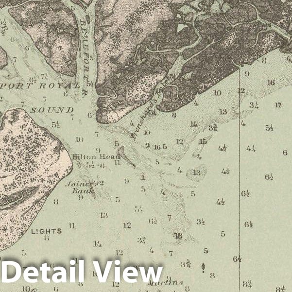 Historic Map : Savannah District 1893 Topographic Map , 13th Annual Report of the US Geological Survey , Vintage Wall Art