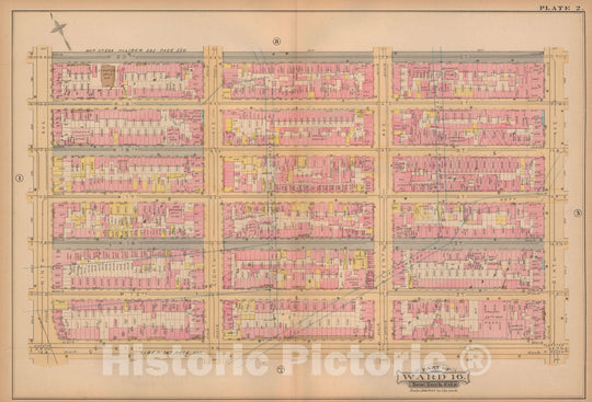 Historic Map : Atlas City of New York, Vol. 3; 16, Manhattan 1883 Plate 002 , Vintage Wall Art