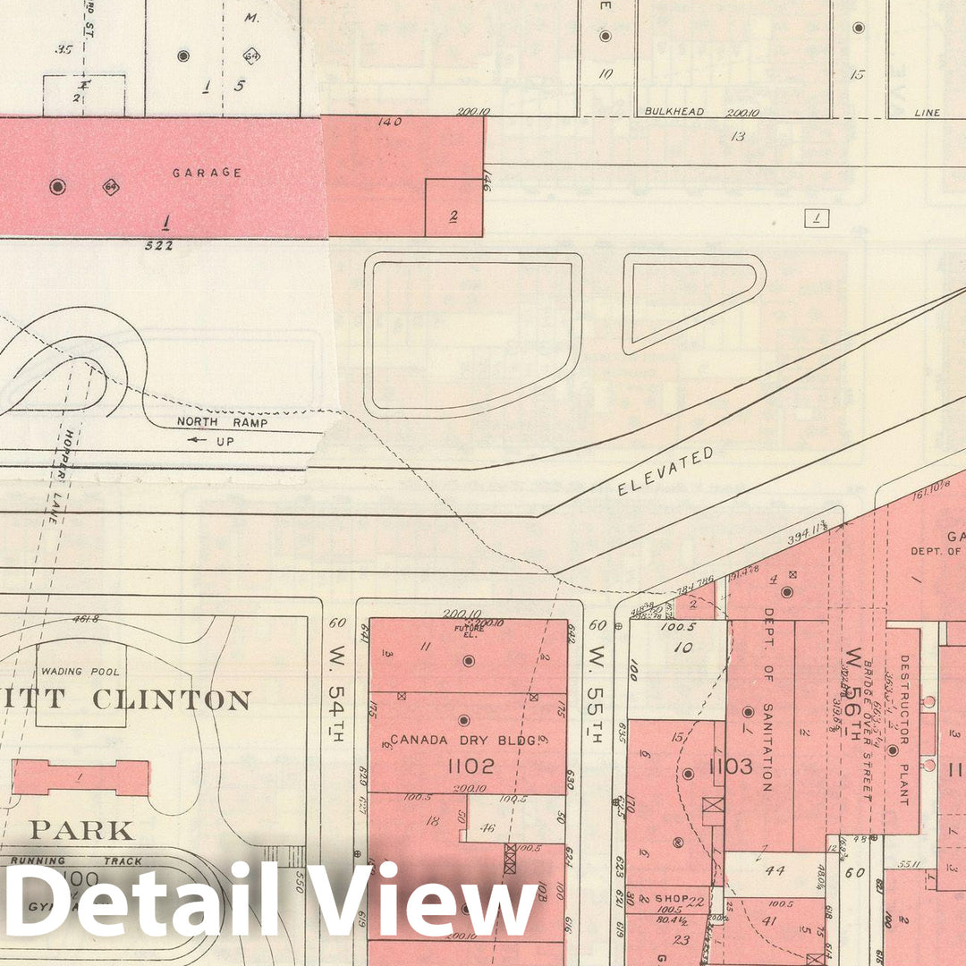 Historic Map : Manhattan Land Book 1955 - Updated Through Nov 7th, New York City 1975 Plate 080 , Vintage Wall Art