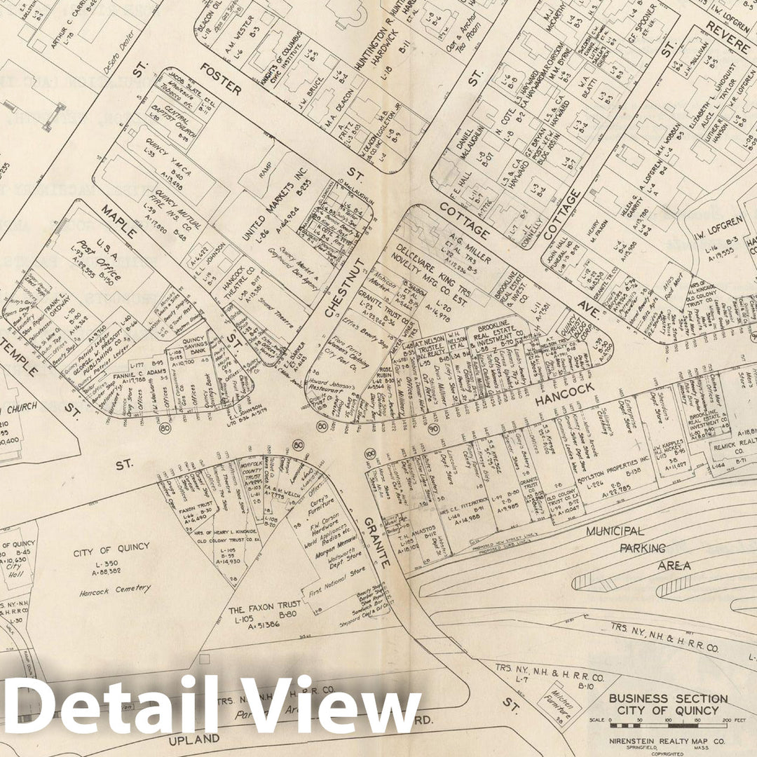 Historic Map : New England States Ed., Quincy 1946 , Nirenstein's National Preferred Real Estate Locations of Business Properties , Vintage Wall Art