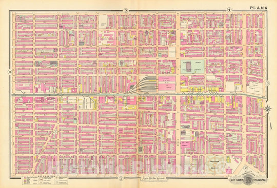 Historic Map : Baist's Property Atlas of Philadelphia, Philadelphia 1895 Plate 006 , Vintage Wall Art