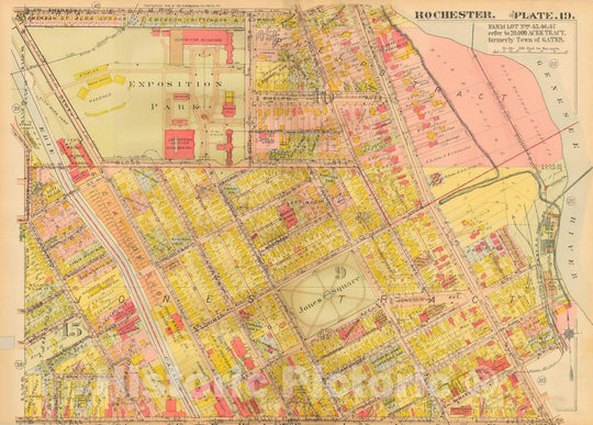 Historic Map : Plat Book of the City of Rochester New York and Vicinity, 1918 Plate 019 , Vintage Wall Art