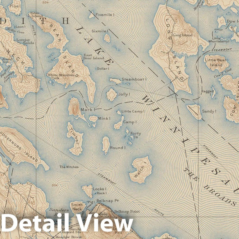 Historic Map : USGS 7.5 Minute Sheets and Quadrangles, Laconia & Lake Winnipesaukee & Meredith & Moultonborough & Tuftonborough 1945 Topographic Map , Wall Decor Poster Art, Vintage Wall Art