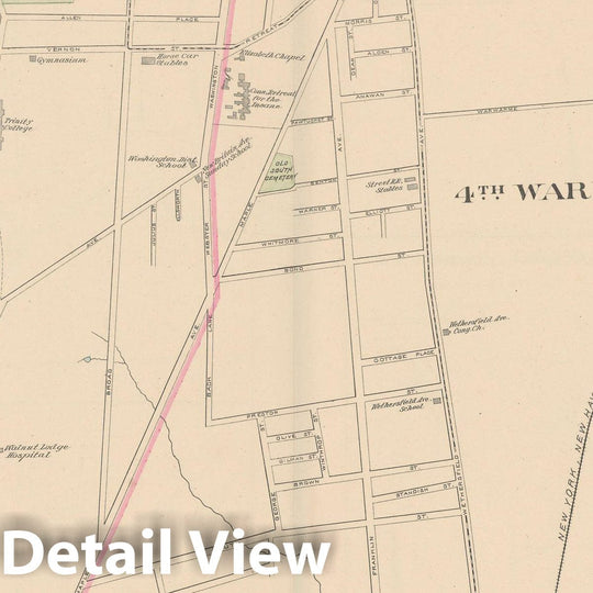 Historic Map : Hartford 1893 , Town and City Atlas State of Connecticut , v2, Vintage Wall Art