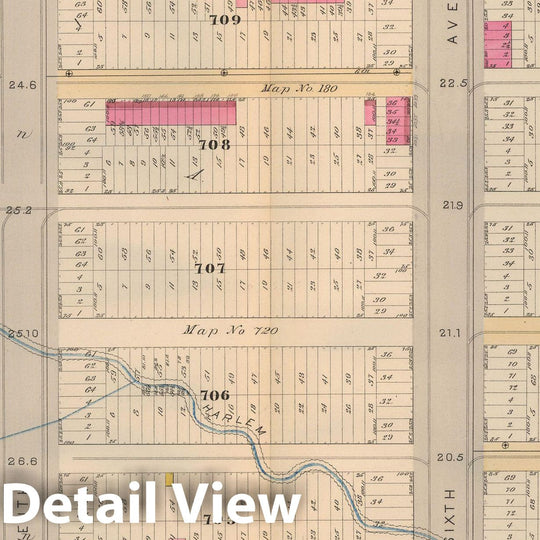 Historic Map : Atlas City of New York, Vol 2 ... 12th Ward, 2nd Ed., Manhattan 1884 Plate 021 , Vintage Wall Art