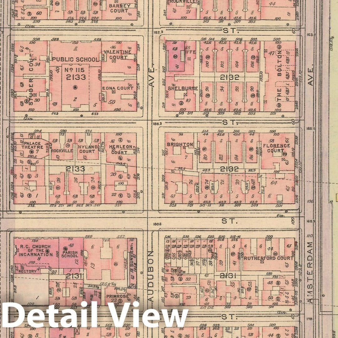 Historic Map : Land Book of the Borough of Manhattan, City of NY, Manhattan 1925 Plate 171 , Vintage Wall Art