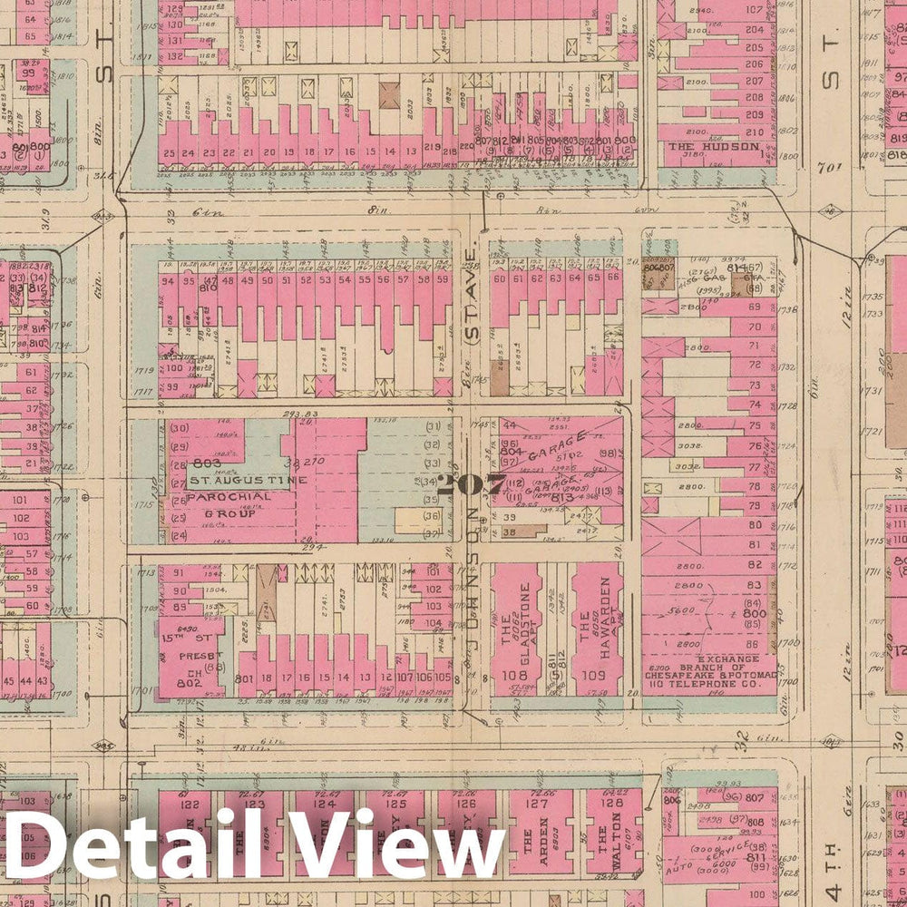 Historic Map : Atlas of Washington D.C. Volume 1 (Inner NW), Washington 1939 Plate 019 , Vintage Wall Art