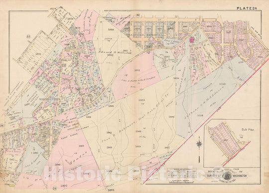 Historic Map : Atlas of Washington D.C. Volume 4 (NE, SE), Washington 1927 Plate 024 , Vintage Wall Art