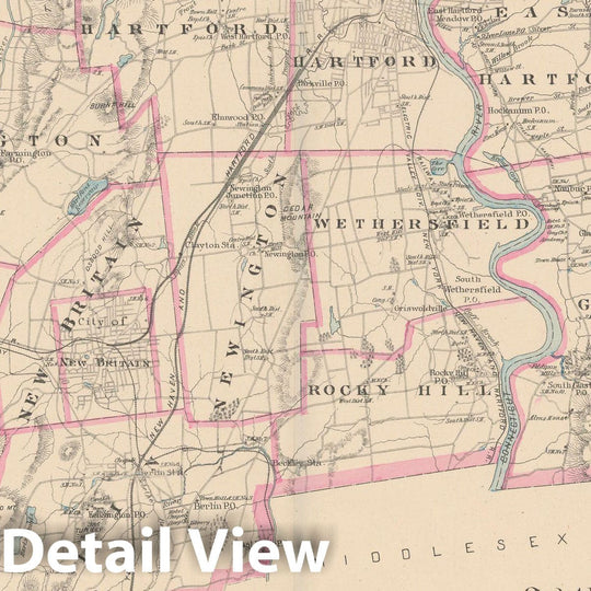 Historic Map : Hartford 1893 , Town and City Atlas State of Connecticut , Vintage Wall Art