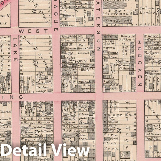 Historic Map : Combined Atlas State of New Jersey & The County of Hudson, West Hoboken 1873 Plate A , Vintage Wall Art