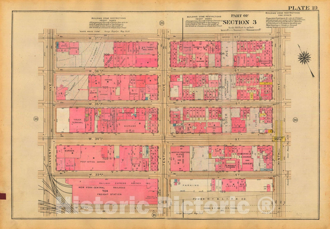 Historic Map : Atlas City of New York, Borough of Manhattan, Volume Two, 14th Street to 59th Street, Manhattan 1928 Plate 019 , Vintage Wall Art