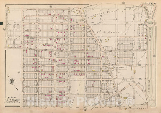 Historic Map : Atlas City of Philadelphia 35th Ward, Philadelphia 1927 Plate 016 , Vintage Wall Art