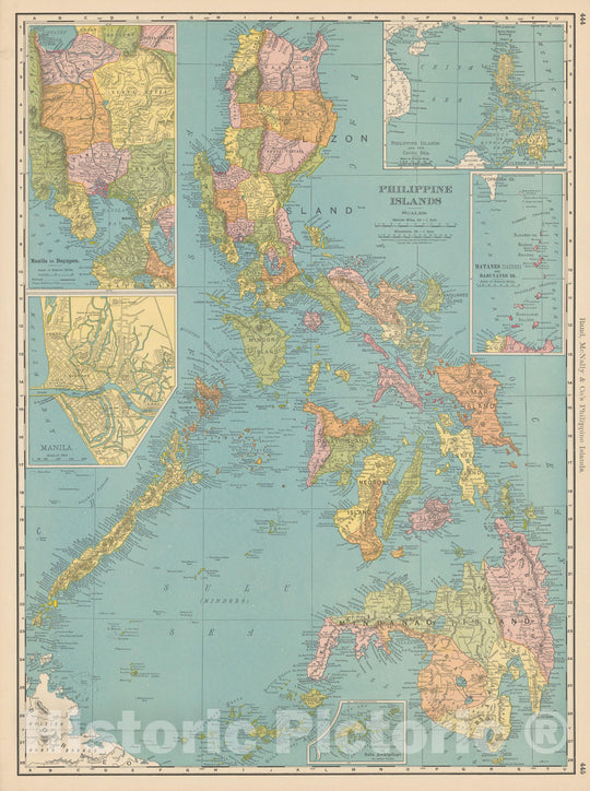 Historic Map : Philippines 1903 , Rand McNally Business Atlas , Vintage Wall Art