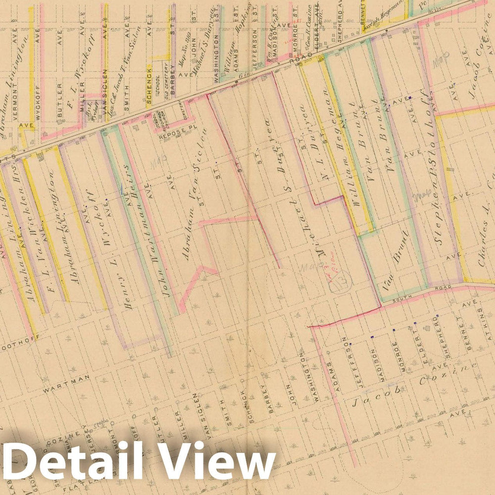 Historic Map : Robinson's Atlas City of Brooklyn, NY, Brooklyn 1886 Plate 040 , Vintage Wall Art