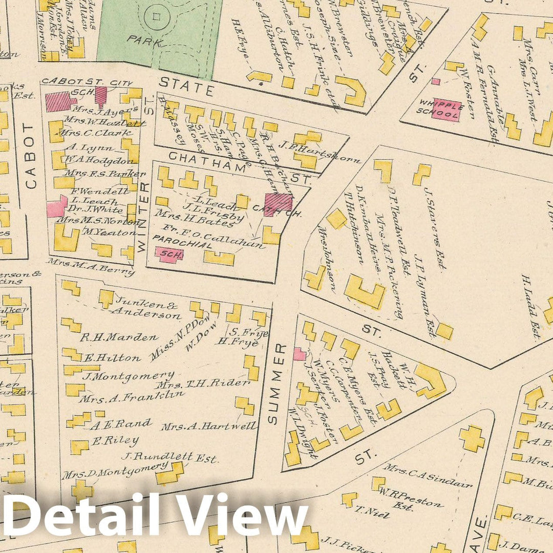 Historic Map : Portsmouth 1892 , Town and City Atlas State of New Hampshire , v2, Vintage Wall Art