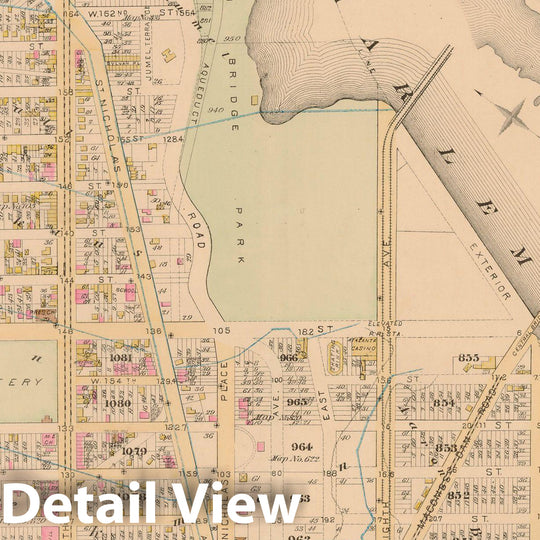 Historic Map : Manhattan & New York City 1885 Plate 030 , Robinson's Atlas City of New York , Vintage Wall Art