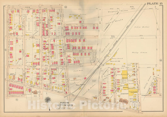 Historic Map : Atlas City of Philadelphia, 42nd Ward, Philadelphia 1913 Plate 015 , Vintage Wall Art