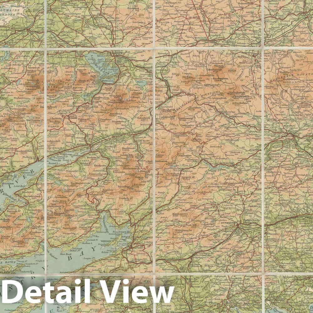 Historic Map : Bartholomew's Quarter-Inch to Mile Maps of Ireland , Vintage Wall Art