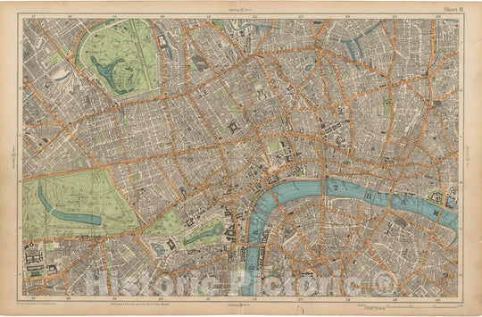 Historic Map : Europe, London 1910 Sheet 11 , Vintage Wall Art