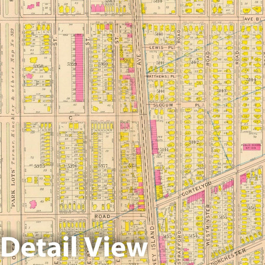 Historic Map : Vol. 2, Brooklyn 1907 Plate 019 , Atlas Borough of Brooklyn , Vintage Wall Art