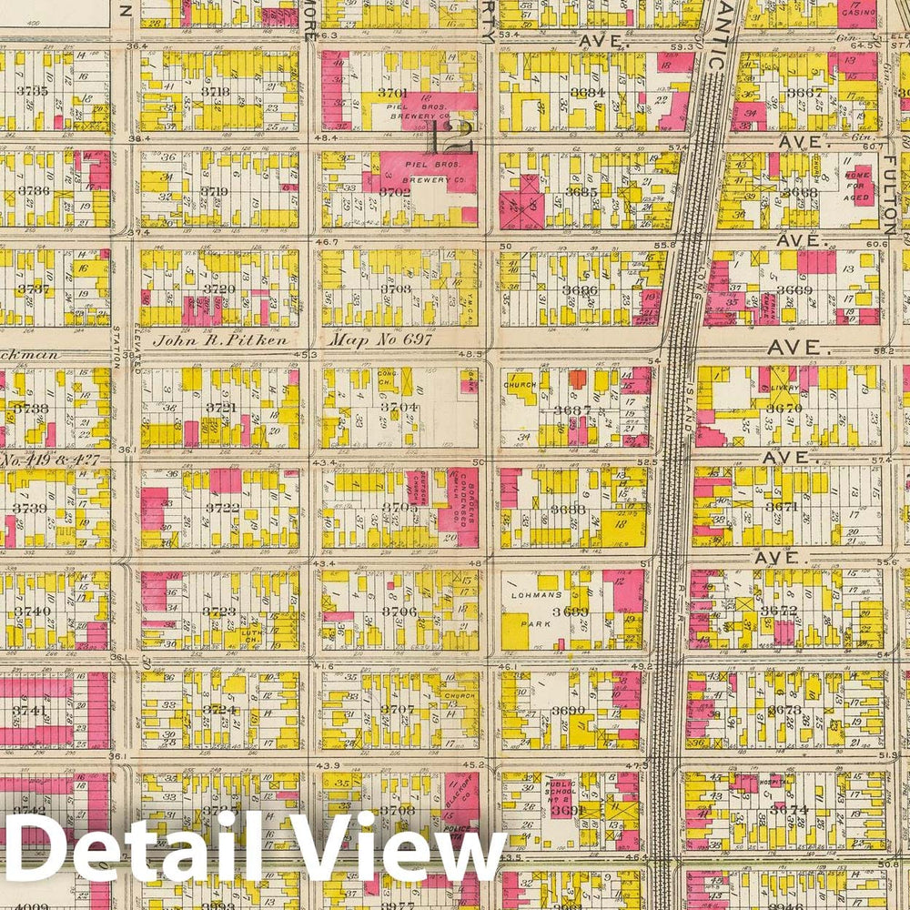 Historic Map : Vol. 1, Brooklyn 1908 Plate 038 , Atlas Borough of Brooklyn , Vintage Wall Art