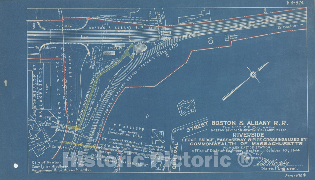 Historic Map : Newton, 1944 Transit Railroad Catography , Nirenstein's National Preferred Real Estate Locations of Business Properties , Vintage Wall Art