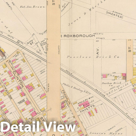 Historic Map : Atlas City of Philadelphia Volume 9 25th and 33rd Wards, Philadelphia 1891 Plate 016 , Vintage Wall Art