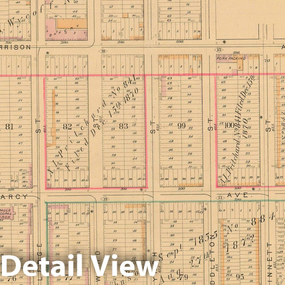 Historic Map : Atlas of Brooklyn Vols. 5 & 6, Brooklyn 1880 Vol. 6 Plate R , Vintage Wall Art