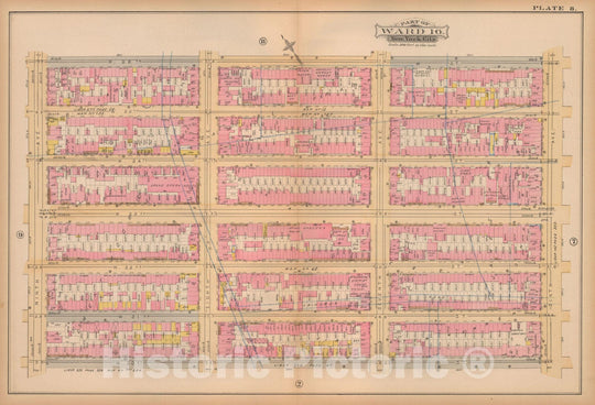 Historic Map : Atlas City of New York, Vol. 3; 16, Manhattan 1883 Plate 008 , Vintage Wall Art