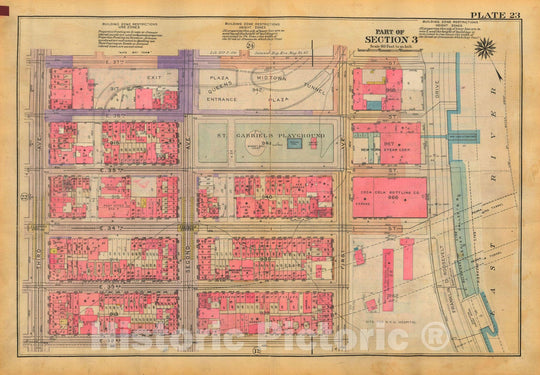 Historic Map : Atlas City of New York, Borough of Manhattan, Volume Two, 14th Street to 59th Street, Manhattan 1928 Plate 023 , Vintage Wall Art