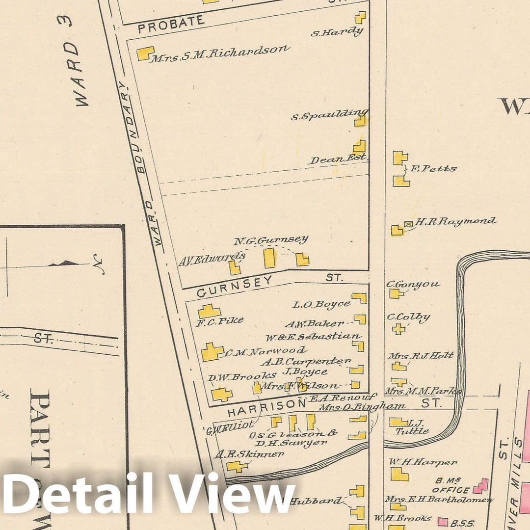 Historic Map : Keene 1892 , Town and City Atlas State of New Hampshire , Vintage Wall Art