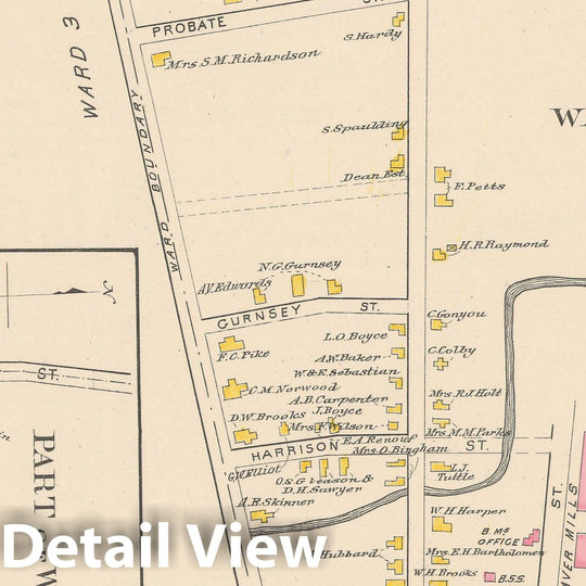 Historic Map : Keene 1892 , Town and City Atlas State of New Hampshire , Vintage Wall Art