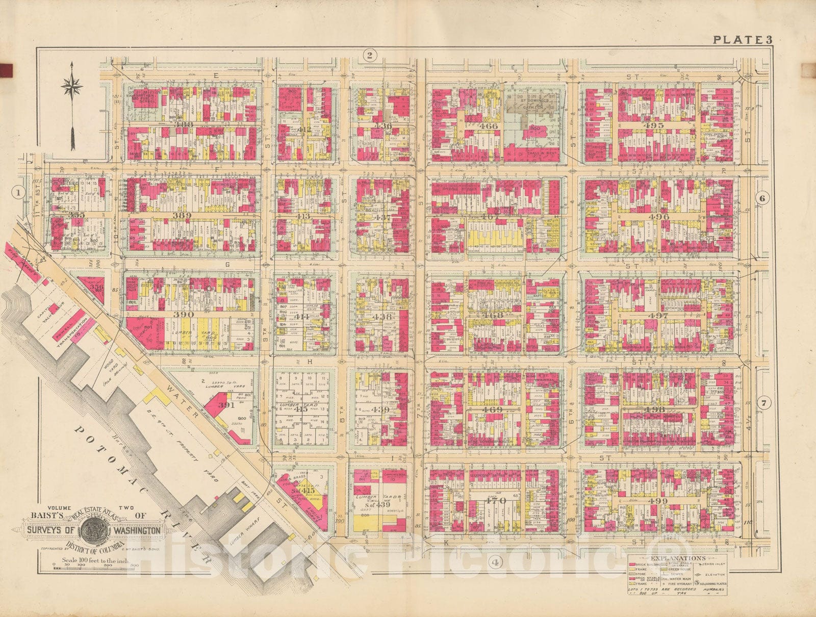 Historic Map : Atlas of Washington D.C. Volume 2 (NE, SE, SW), Washington 1928 Plate 003 , Vintage Wall Art