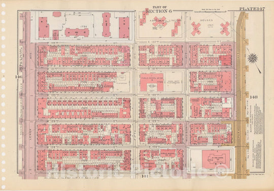 Historic Map : Manhattan Land Book 1955 - Updated Through Nov 7th, New York City 1975 Plate 147 , Vintage Wall Art