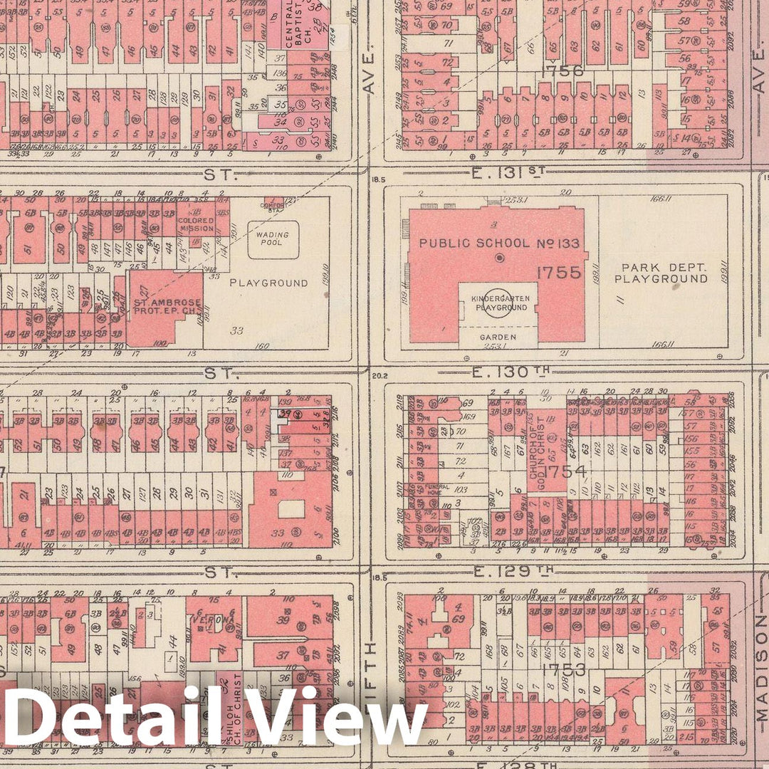 Historic Map : Manhattan Land Book 1955 - Updated Through Nov 7th, New York City 1975 Plate 147 , Vintage Wall Art