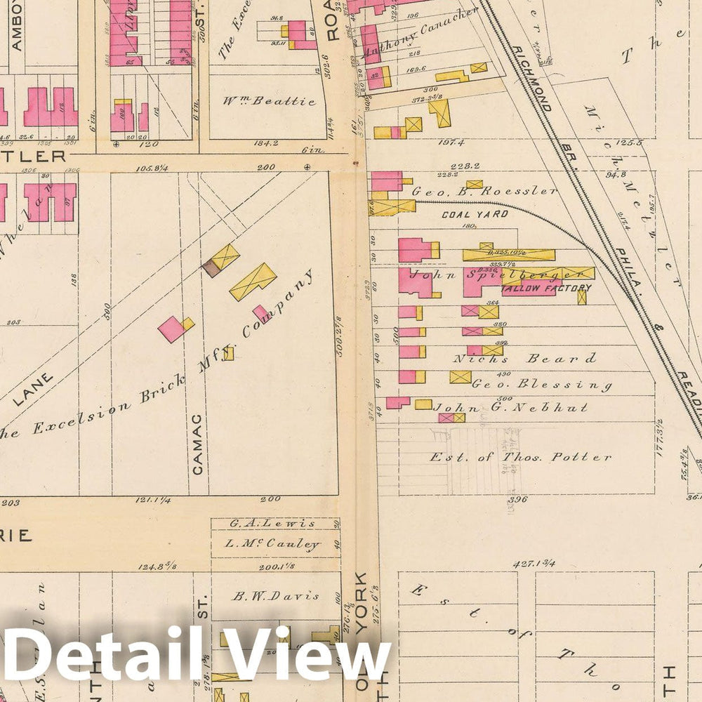 Historic Map : Atlas City of Philadelphia Volume 9 25th and 33rd Wards, Philadelphia 1891 Plate 015 , Vintage Wall Art