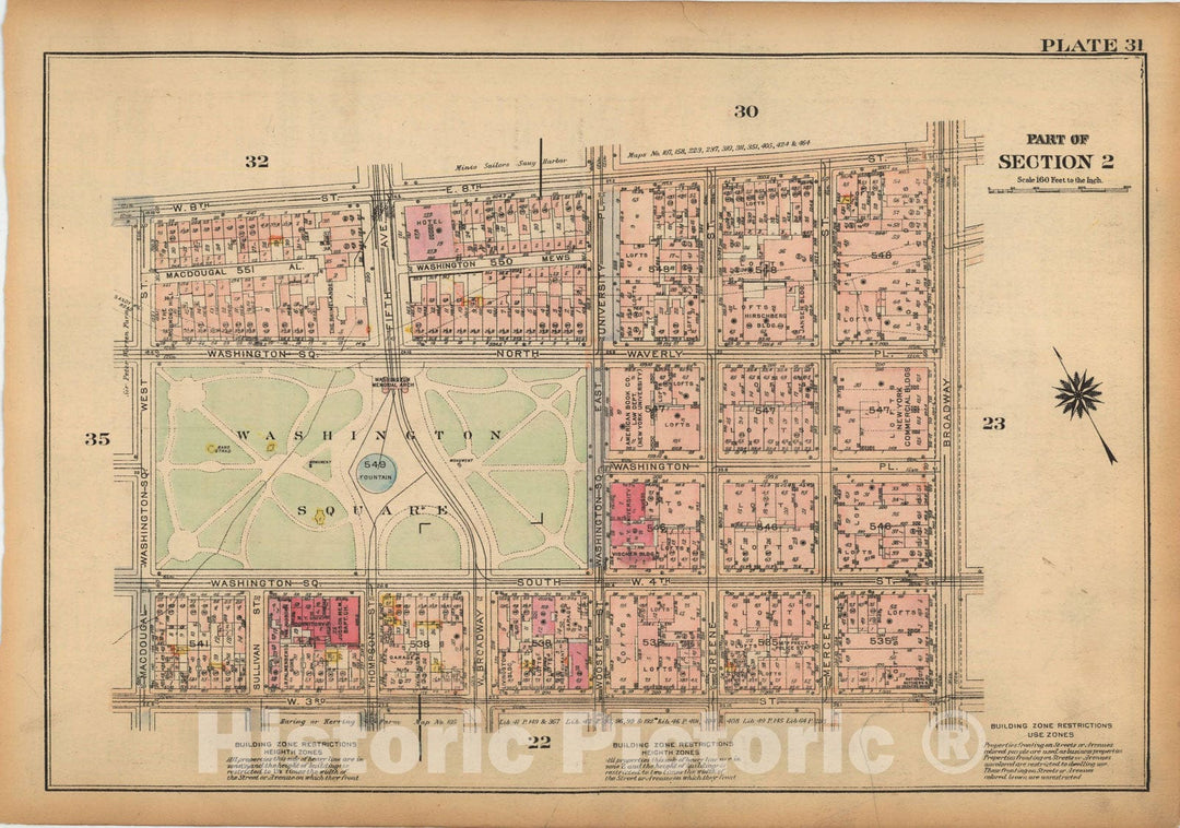 Historic Map : Land Book of the Borough of Manhattan, City of NY, Manhattan 1925 Plate 031 , Vintage Wall Art