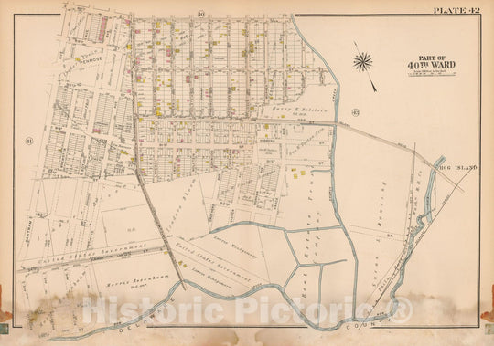 Historic Map : Atlas City of Philadelphia Wards 24,27,34,40,44&46 West Philadelphia, West Philadelphia 1927 Plate 042 , Vintage Wall Art