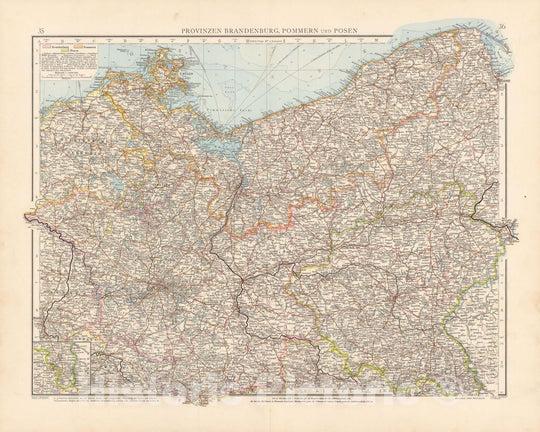 Historic Map : Germany 1899 , Andrees Allgemeiner Handatlas , v3, Vintage Wall Art