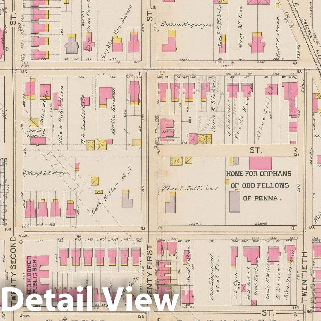 Historic Map : City of Philadelphia, 28th 32nd & 37th Wards, Vol. 6, Second Ed., Philadelphia 1894 Plate 019 , Vintage Wall Art