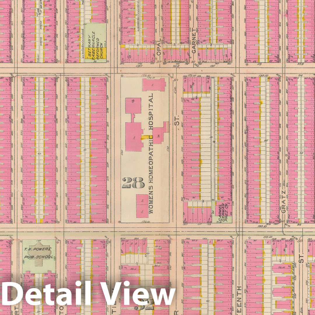 Historic Map : Philadelphia 1908 Plate 008 , Atlas 28th 32nd & 37th Wards of the City of Philadelphia , Vintage Wall Art