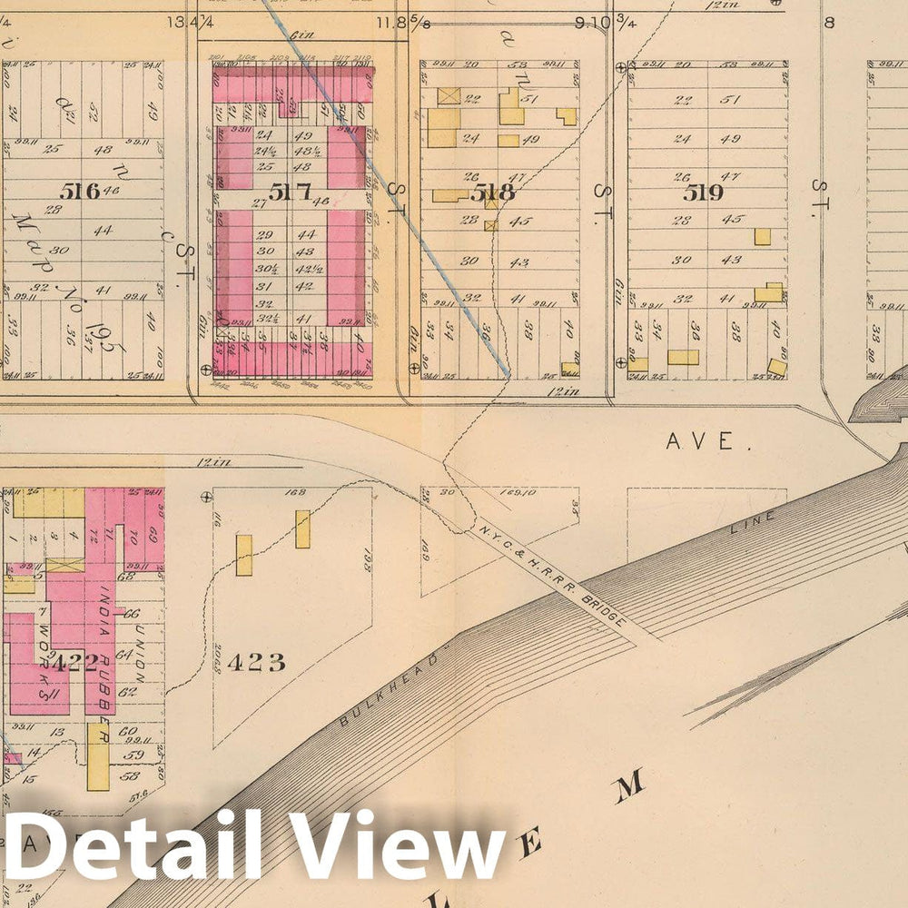 Historic Map : Atlas City of New York, Vol 2 ... 12th Ward, 2nd Ed., Manhattan 1884 Plate 026 , Vintage Wall Art