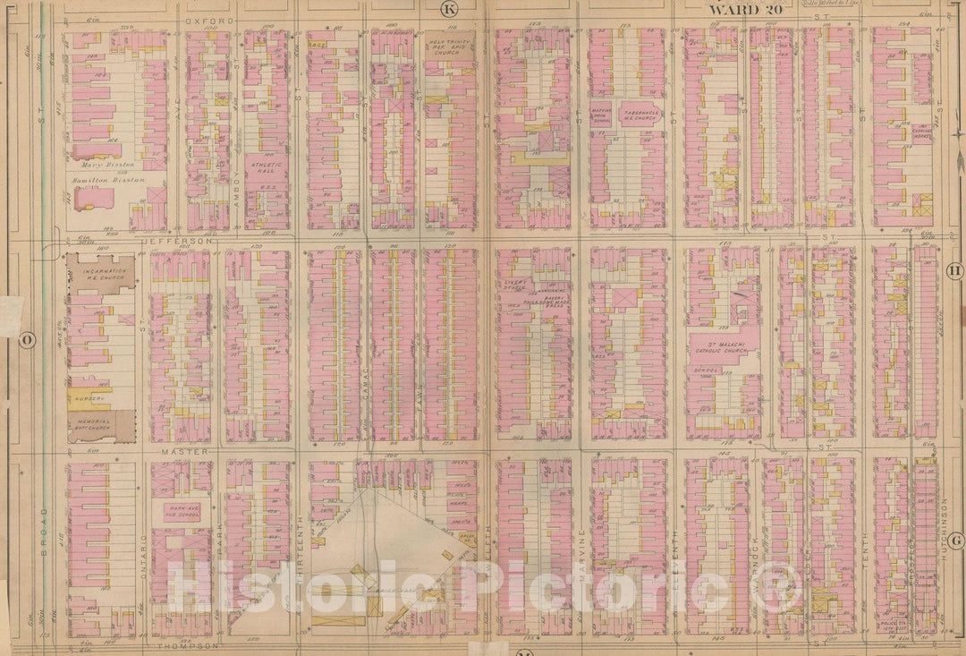 Historic Map : Atlas City of Philadelphia, Vol. 3, Philadelphia 1886 Plate L , Vintage Wall Art