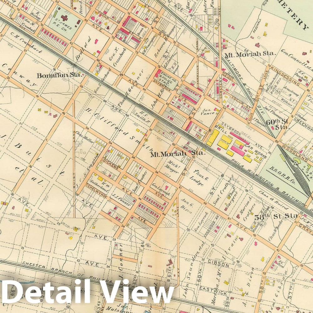 Historic Map : Baist's Property Atlas of Philadelphia, Philadelphia 1895 Plate 012 , Vintage Wall Art